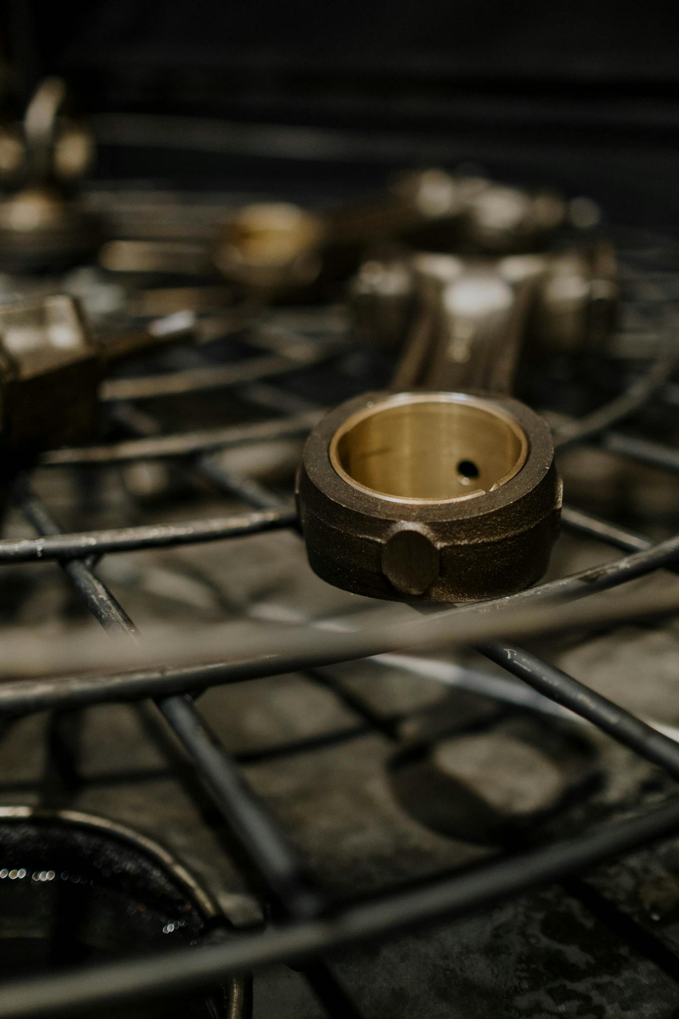 Detailed Shot Of Metal Components In An